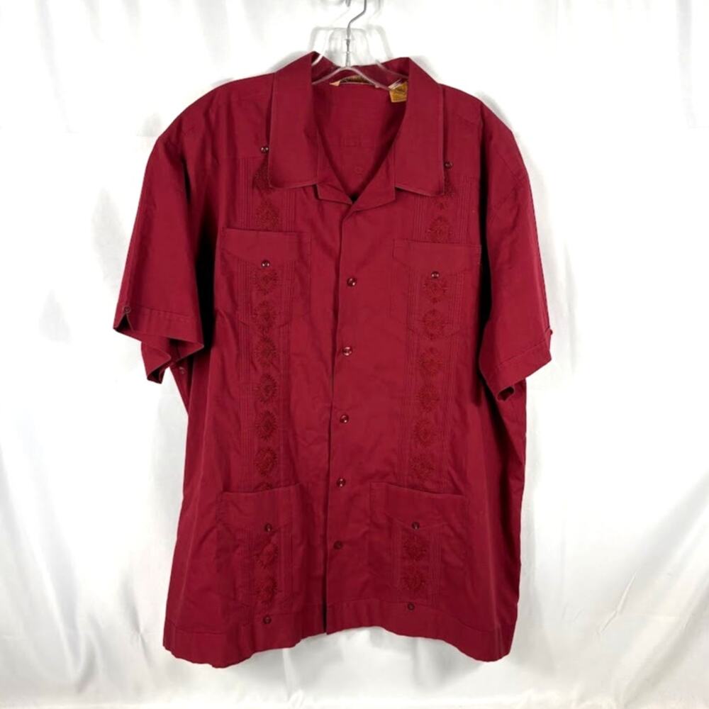 The Havanera Co 2XL XXL Guayabera Short Sleeve Button Down Shirt